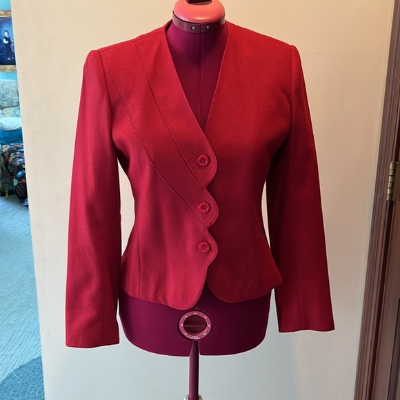 David Benjamin blazer  red cropped Jacket size 3 - Picture 1 of 10